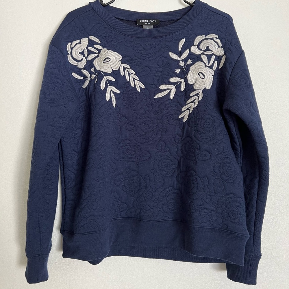Quilted Crewneck Sweatshirt